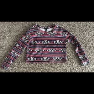 SOLD- Cropped Aztec sweater